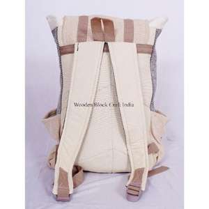 Mochila Artesanal Unisex de Tamaño Mediano, 100% Algodón, Estilo Vintage, Ligera, 20L, Cierre de Cremallera y Hebilla, con Logotipo Artesanal, para Viajes - Product Image 4