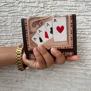 New Arrival Unique Engraved <b>Leather</b> <b>Wallet</b> Hand Carved <b>Men</b> <b>Leather</b> <b>Tri</b> <b>Fold</b> <b>Wallet</b> Personalized Hand Tooled Fancy <b>Leather</b> Purses - Product Image 4