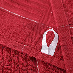 <b>Red</b> Cotton <b>Towel</b> Set Rectangular Woven Solid Color Pla in Home Use - Product Image 4