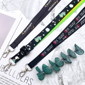 Custom Neck <b>Lanyards</b> Strap Silk Screen Blank <b>Polyester</b> <b>Lanyard</b> With Company Logo Sublimation Print For Sport Race - Product Image 3