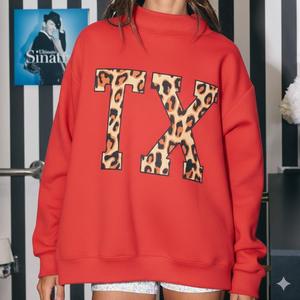 Womens Pink Graphic <b>Mock</b> <b>Neck</b> Sweatshirt Oversized Fleece Casual Winter Pullover - Product Image 6