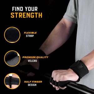 Guantes para Levantamiento de Pesas, Ejercicio, Cross Training, Fitness, Dominadas, Guantes Acolchados para Levantamiento de Pesas en Gimnasio con Soporte para Muñeca - Product Image 5