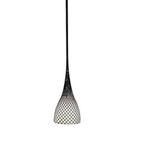 Lampe suspendue géométrique moderne en maille métallique noire, design unique, luminaire suspendu au plafond pour cuisine, salle à manger et café - Product Image 1