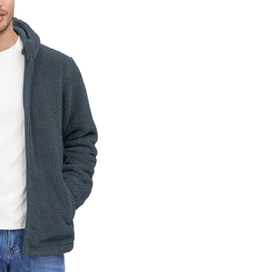 Veste polaire Sherpa décontractée pour homme, très vendue, chaude et respirante pour l'hiver, avec broderie de logo personnalisée et col montant - Product Image 1