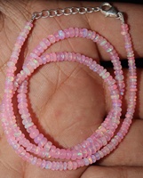Collar de Plata de Ley 925 de Calidad AAA con Zafiro en Forma de Rondelle Lisa de 3.5 mm, Cadena de 15-20 Pulgadas con Cierre
