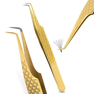 Your Own Custom Brand Gold Plated Curved Slanted Eyebrow Tweezers-Eco-Friendly Stainless Steel Luxury Durable <b>Hair</b> <b>Removal</b> <b>Tool</b> - Product Image 3