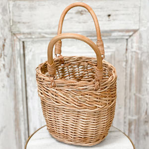 Panier décoratif en rotin pour fleurs, panier à fleurs à prix abordable, accessoire pour demoiselle d'honneur - Product Image 1