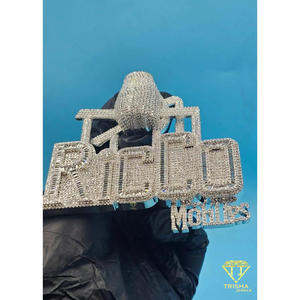<b>Custom</b> Airplane <b>Name</b> Pendant Moissanite Diamond Iced Out Hip Hop <b>Necklace</b> Bling Jewelry Gift - Product Image 5