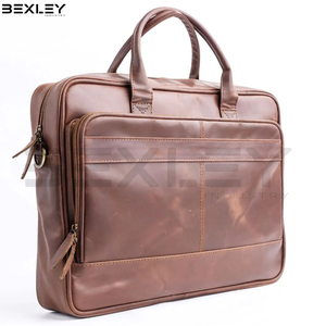 Sac à bandoulière en cuir marron vintage durable pour homme, mallette d'affaires avec fermeture éclair, idéal pour la vente en gros - Nouveauté 2026 - Product Image 2