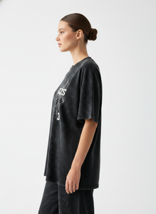 T-shirt surdimensionné en molleton français de qualité supérieure 450 GSM, lavage à l'acide, pour femmes - Édition logo SQS - Product Image 5