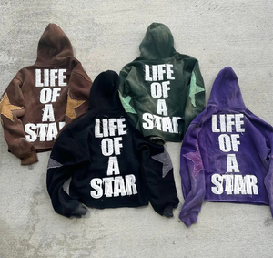 ชุดฮู้ดดี้สีน้ำตาล Sofly แบบทอ ผ้ากันลม ทรงโอเวอร์ไซส์ ครอปท็อป พร้อมกระเป๋าปักลายดาว ผ้าฝ้าย 80% เหมาะสำหรับใส่ลำลองในฤดูหนาว แบบ unisex - Product Image 6