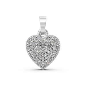 Collier pendentif cœur en diamant de laboratoire, or jaune 14 carats plaqué rhodium, double couche, diamant taille brillant pavé, cadeau pour femme, bijou raffiné - Product Image 3