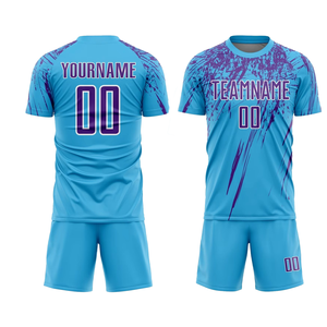 Uniforme de Fútbol Personalizado para Equipo, Transpirable, Ligero, Unisex, 100% Poliéster, Conjunto de Camiseta y Pantalones Cortos para Clubes Deportivos y Escuelas - Product Image 3