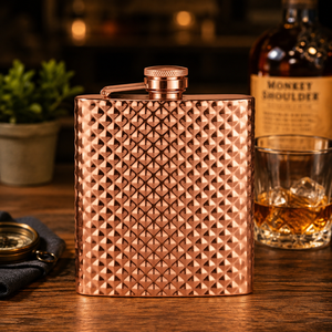 Gourde à liqueur en cuivre personnalisée en gros, gourde de poche portable pour hommes, cadeaux gravés personnalisés, usine OEM ODM - Product Image 3