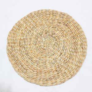 Set de table rond en jacinthe d'eau tressée, fait main, naturel, style Wabi-Sabi - Product Image 6