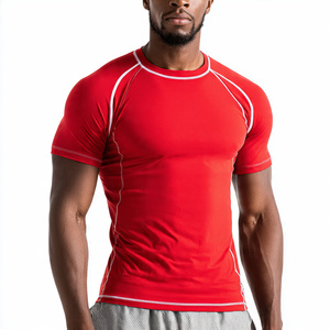 Camiseta Deportiva de Compresión para Hombre, Manga Corta, Cuello Redondo, Ligera, 100% Poliéster, Ajustada, para Entrenamiento - Product Image 2