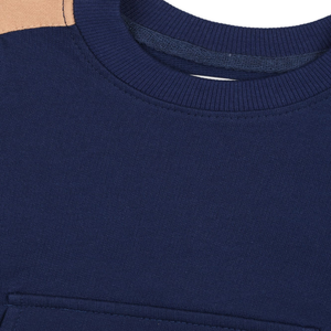 Sudaderas de Felpa de Algodón de Última Tendencia para Bebés Niños con Bolsillos Canguro Azul Marino - Product Image 5