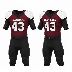 Uniforme de Fútbol Americano Personalizable para Hombre, Jersey Sublimado con Cuello en V, Número 43, Nombre del Equipo, Absorbe la Humedad, Manga Corta Ajustada, para Toda Temporada - Product Image 1