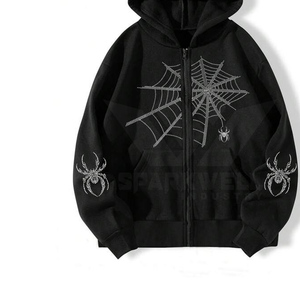 Sweat-shirt noir gothique imprimé pour homme, coupe oversize, logo frontal, tricoté en coton peigné 100%, séchage rapide, collection automne - Product Image 2