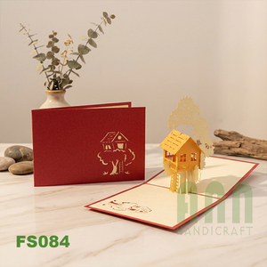 ANN HANDICRAFT Cartes de vœux 3D Pop personnalisées faites à la main 'Maison Arbre Amitié' Carte de remerciement en forme de boîte en papier découpé - Product Image 4