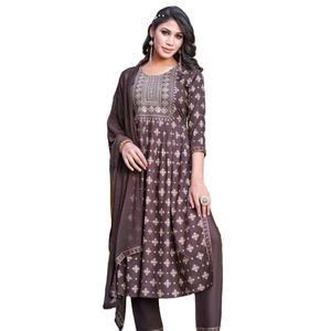 Impresión <span class=keywords><strong>Re</strong></span>-yon Slub 14kg con bordado pesado y Chi Non Dupatta - Product Image 2