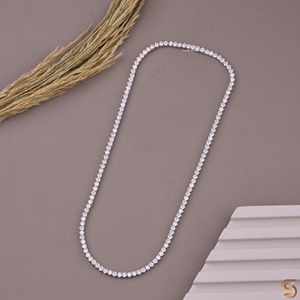 Collar de tenis de moissanita de 3.00 mm en oro macizo de 14K |   Collar de cadena de tenis con diamantes, joyería de lujo para mujer - Product Image 6