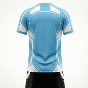 Uniforme de Fútbol Personalizado al por Mayor, Talla Grande, Unisex, Camiseta y Pantalones Cortos Transpirables, Conjunto de Entrenamiento Negro y Dorado - Product Image 3