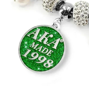   Pulsera Hecha en 1998 para Mujer, Elegante, Color Verde y Plateado, Joyería con Dijes, Accesorio de Moda para la Muñeca, Inspirada en Hermandades, de Primera Calidad - Product Image 6