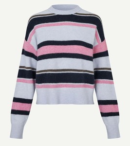 Pull en tricot moderne pour femme - Col rond - Pull chaud d'hiver - Haut en tricot décontracté pour femme - Couleur unie élégante - Respirant - Product Image 1