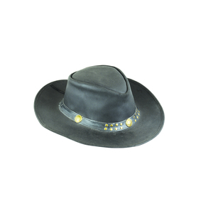 Sombrero de vaquero de cuero de primera calidad estilo occidental para hombre – Protección solar de ala ancha para rostro y cuello, correa de barbilla extraíble en tallas S–2XL - Product Image 1