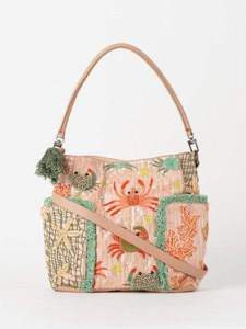 กระเป๋าสะพายไหล่ลายปักปูหลากสีสันธีมมหาสมุทร - Product Image 4