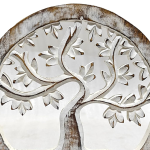 Escultura de Mesa Tallada en Madera, Decoración de Madera Sólida con Acabado Blanco Lavado, Decoración para el Hogar, Sala de Estar o Entrada - Product Image 4