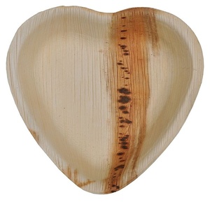 Platos Desechables de Hoja de Palma Natural en Forma de Corazón, Ideales para Presentación de Comida Rápida, Platos de 8 Pulgadas para Servicio de Alimentos y Bocadillos - Product Image 1