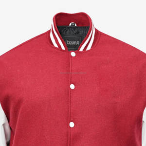 Blousons universitaires personnalisés pour hommes avec manches en cuir, logo brodé chenille, col montant, vente en gros OEM - Product Image 5