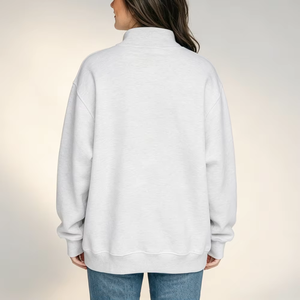 Sudadera con cuello redondo y apliques de marca privada USA, elegante, personalizada, con puños acanalados y tela bordada, moda 2026, sudaderas con capucha para mujer - Product Image 4