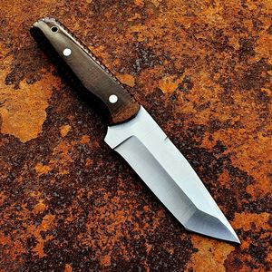 Cuchillo Tanto EDC Hecho a Mano, Cuchillo Táctico de Caza de Hoja Fija Personalizado con Mango de Madera, Cuchillo Compacto de Supervivencia para Exteriores, Venta al Por Mayor - Product Image 1