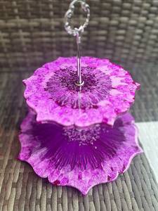 ขาตั้งเค้กเรซิ่นทันสมัยพร้อมขอบโลหะ จานเสิร์ฟขนมหวานดีไซน์สวย - Product Image 2