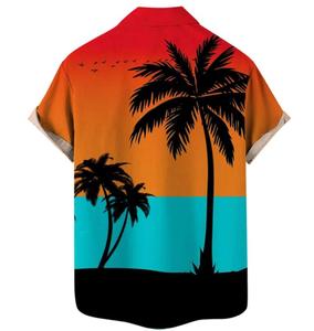Chemises à imprimé par sublimation personnalisées, vêtements de plage, polyester à séchage rapide, col boutonné, manches courtes, chemise hawaïenne pour homme - Product Image 2