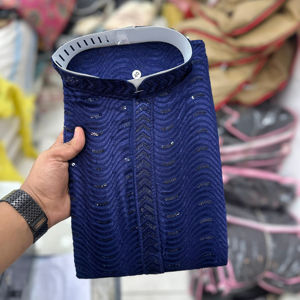 Kurta Chikankari de Lucknow de qualité supérieure, en viscose pure, avec broderie Resham lourde, pour hommes, fournisseur de vêtements ethniques - Product Image 1