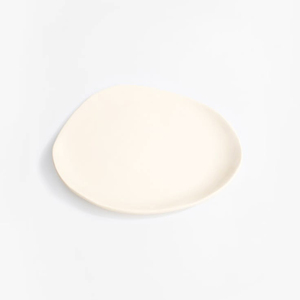 Assiette à salade en porcelaine blanche, plat irrégulier, vaisselle en résine, logo personnalisé pour la maison, l'hôtel et la restauration - Product Image 1