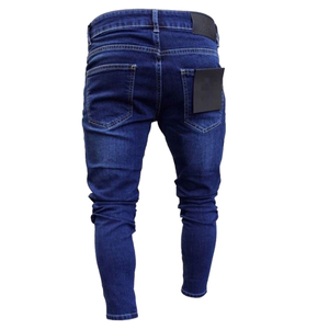 Premium High Quality Men Denim Jeans Slim Fit Stretch Eco-Friendly Quick Dry Y2K Vintage Pencil Pants Ripped Custom OEM Bulk - Product Image 2