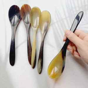 Cuchara de Cuerno de Búfalo Natural Hecha a Mano de Calidad de Exportación, Mango Largo, Ecológica, No Tóxica, Utensilio de Cocina y Comedor, Pulido Suave - Product Image 4