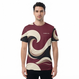 T-shirt personnalisé pour homme en coton et polyester, imprimé par sublimation, décontracté, à manches courtes, tendance, pour tous les jours, vente en gros de vêtements - Product Image 1