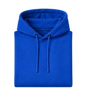 Sweat-shirt à capuche décontracté bleu royal à manches longues avec cordon de serrage et poche kangourou avant - Product Image 5