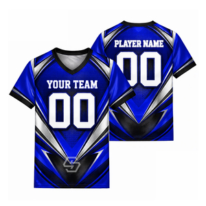 Nouveau maillot de football personnalisé à sublimation, col en V, 100% polyester, unisexe adulte, respirant, manches courtes, nom de l'équipe, taille plus - Product Image 5