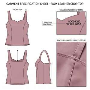 Mauve Pink <b>Leather</b> Tank <b>Top</b> Women Sweetheart Neckline Wide Strap Sleeveless Seamed Bodice <b>Top</b> Purple Logo Embroidery Brand Maker - Product Image 6