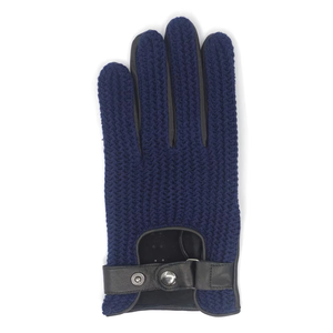 Gants en cuir rétro bleus, tricotés, longueur poignet, thermiques, respirants, écologiques, pour usage quotidien en hiver, style uni, pour le cyclisme, compatibles écran tactile - Product Image 3