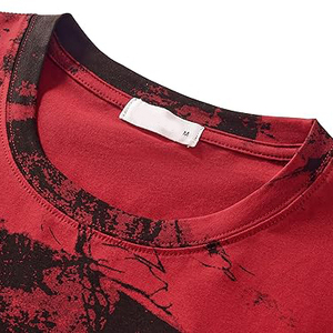 Red Black Paint Splash Grunge Crew Neck Men's Tee <b>Shirt</b> Wholesale Europe Hip Hop Style - Product Image 3