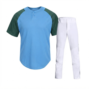 Pantalon de baseball pour homme bleu clair de haute qualité, impression sérigraphique, 100 % polyester, taille élastique, séchage rapide, logo avant, coupe courte - Product Image 1