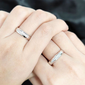 Unisex 925 <b>Silver</b> Moissanite Engagement Wedding Band <b>Ring</b> <b>Cross</b> Design Prong Setting Rhodium Plated IGI Certified Classic Style - Product Image 4